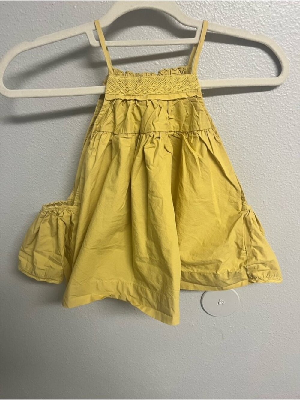 Yellow Smocked Halter Crop Top